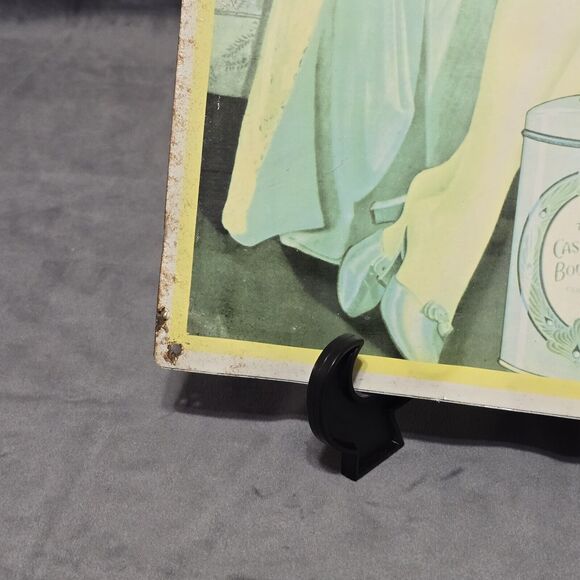 Vintage Chromolithograph on Metal Colgate Talcum Powder Advertising Sign - Picture 2 of 16